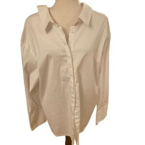 Halogen White Button Down Blouse